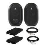JBL 104-BT Compact Desktop Reference Bluetooth Monitors Bundle with Cables