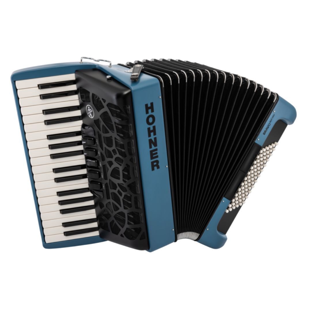 Hohner BRAVO MyColor III 72 Chromatic Piano Key Accordion - Water (Dark Blue)