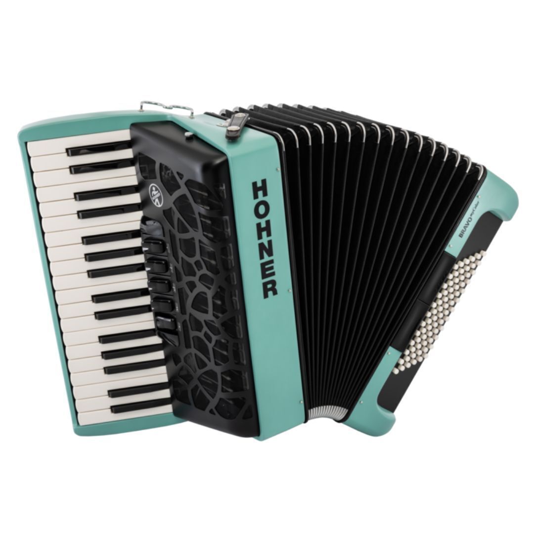 Hohner BRAVO MyColor III 72 Chromatic Piano Key Accordion - Wind (Turquoise)