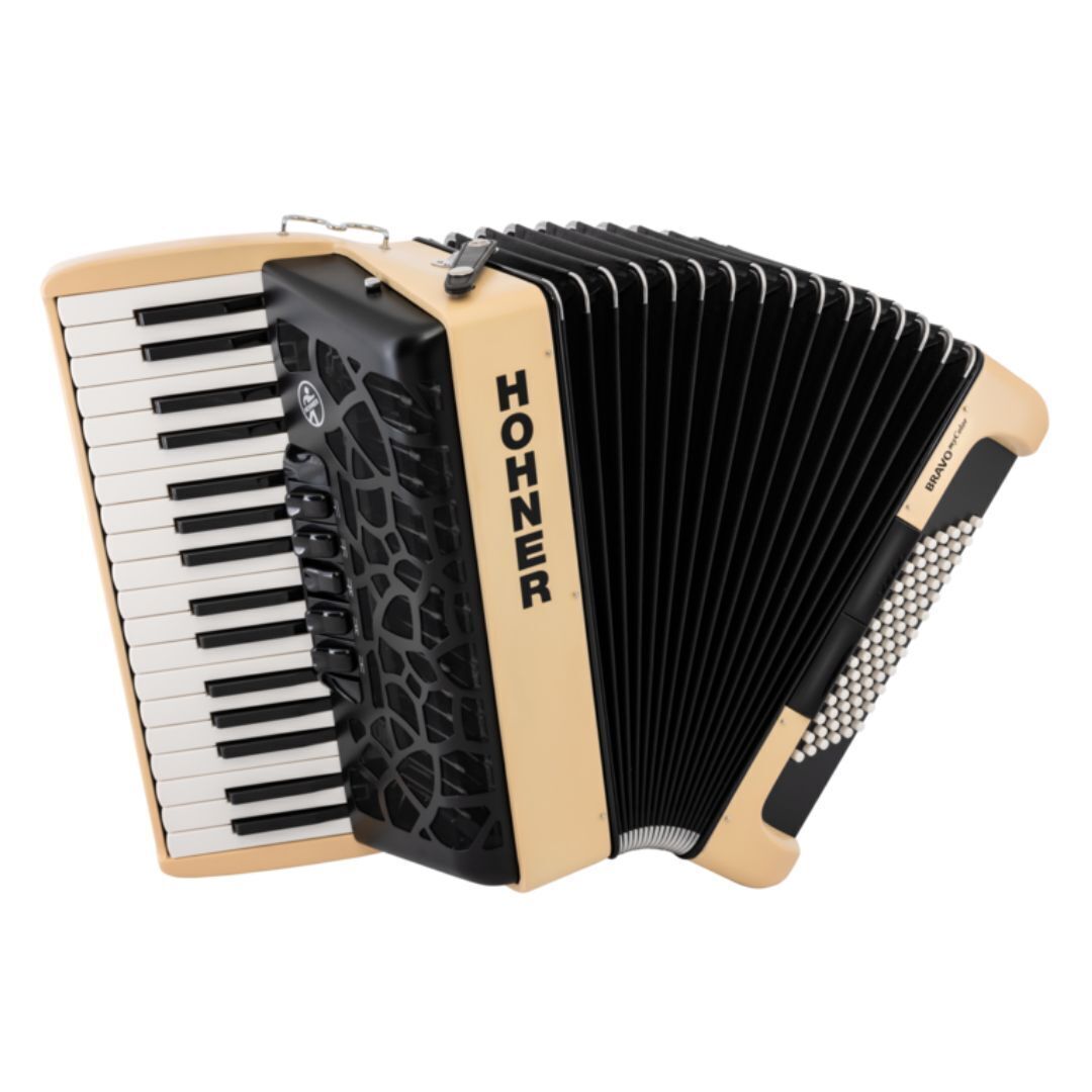 Hohner BRAVO MyColor III 72 Chromatic Piano Key Accordion - Earth (Beige Red)