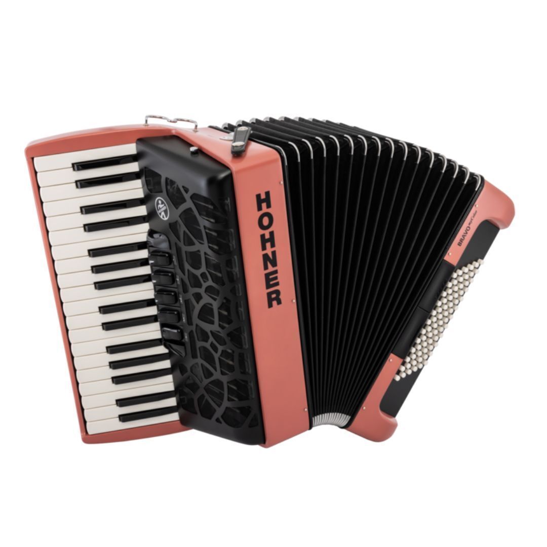 Hohner BRAVO MyColor III 72 Chromatic Piano Key Accordion - Fire (Venitian Red)
