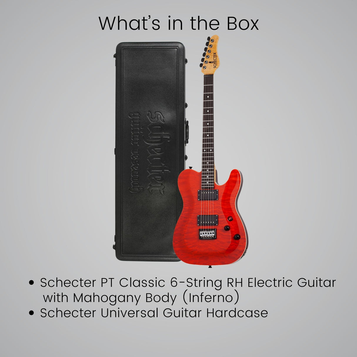Schecter PT Classic Electric Guitar (Inferno) with Hardshell Case Bundle