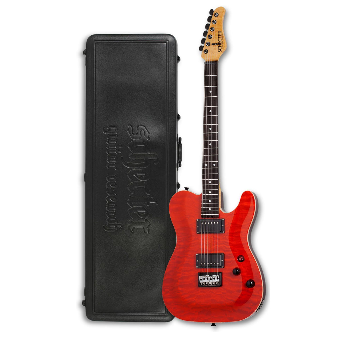 Schecter PT Classic Electric Guitar (Inferno) with Hardshell Case Bundle