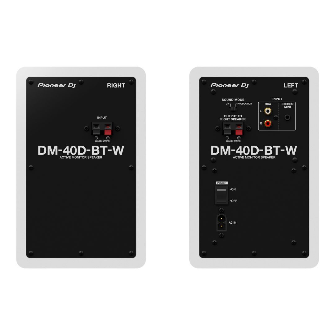Pioneer DJ DM-40D 20W 4 in Desktop Active Monitor Speakers and Bluetooth (White)