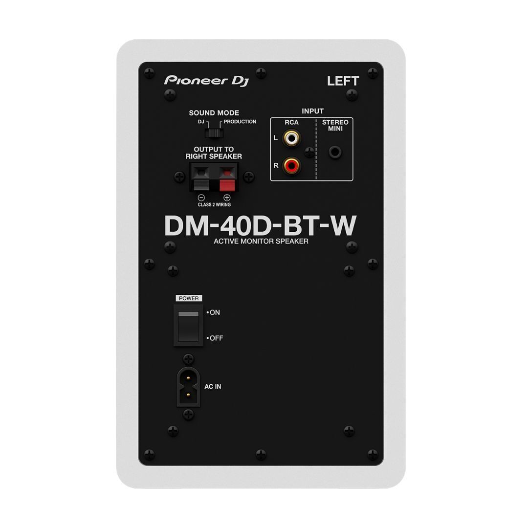 Pioneer DJ DM-40D 20W 4 in Desktop Active Monitor Speakers and Bluetooth (White)