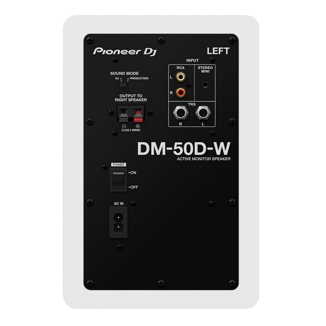 Pioneer DJ DM-50D 25W 5 in. Desktop Active Monitor Speakers (Pair, White)