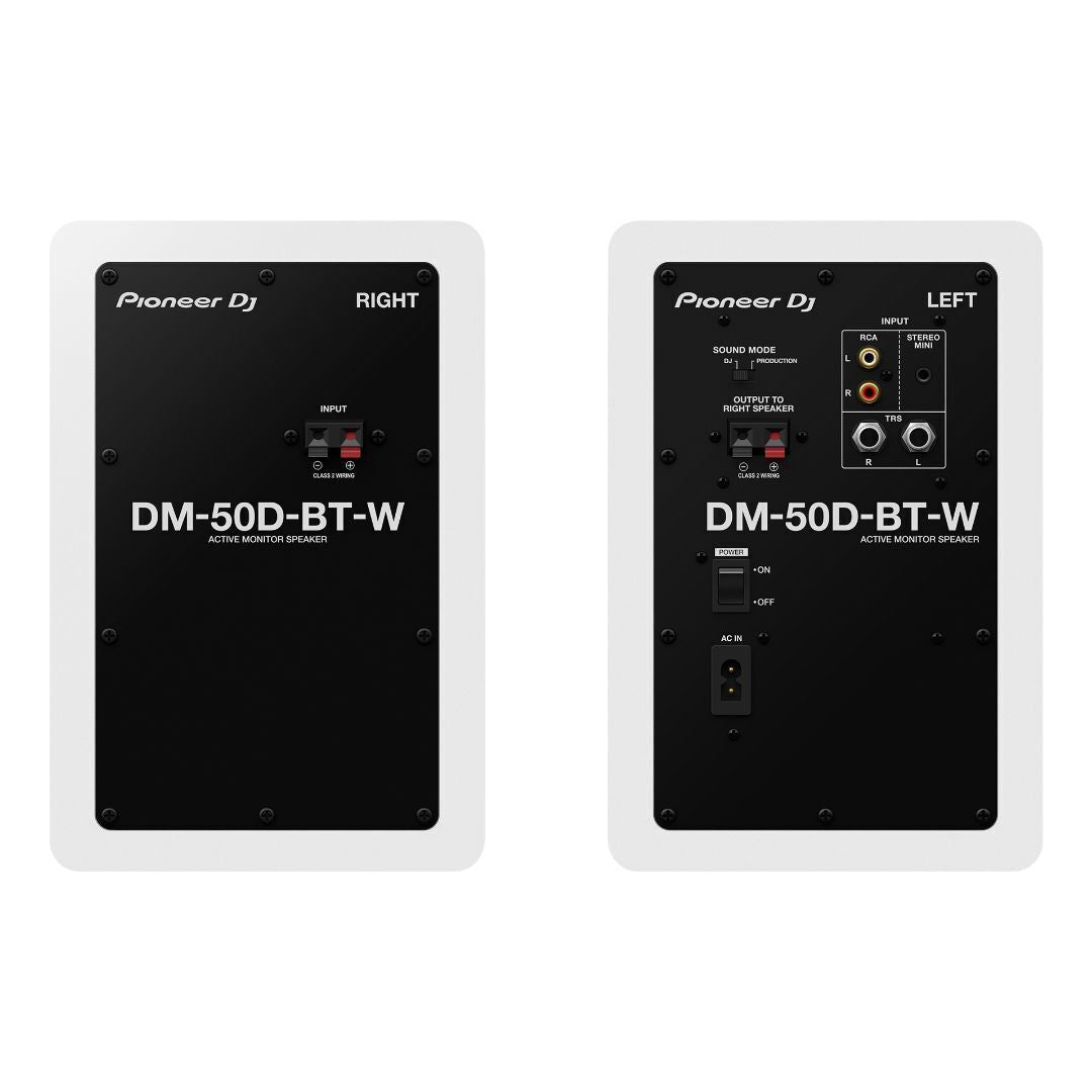 Pioneer DJ DM-50D 25W 5in Desktop Active Monitor Speakers with Bluetooth (White)