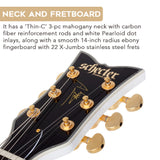 Schecter ZV-H6LLYW66D Electric Guitar (Gloss White) with Hardshell Case Bundle