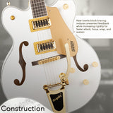 Gretsch G5422TG Electromatic Bigsby Electric Guitar (Snowcrest White) Bundle