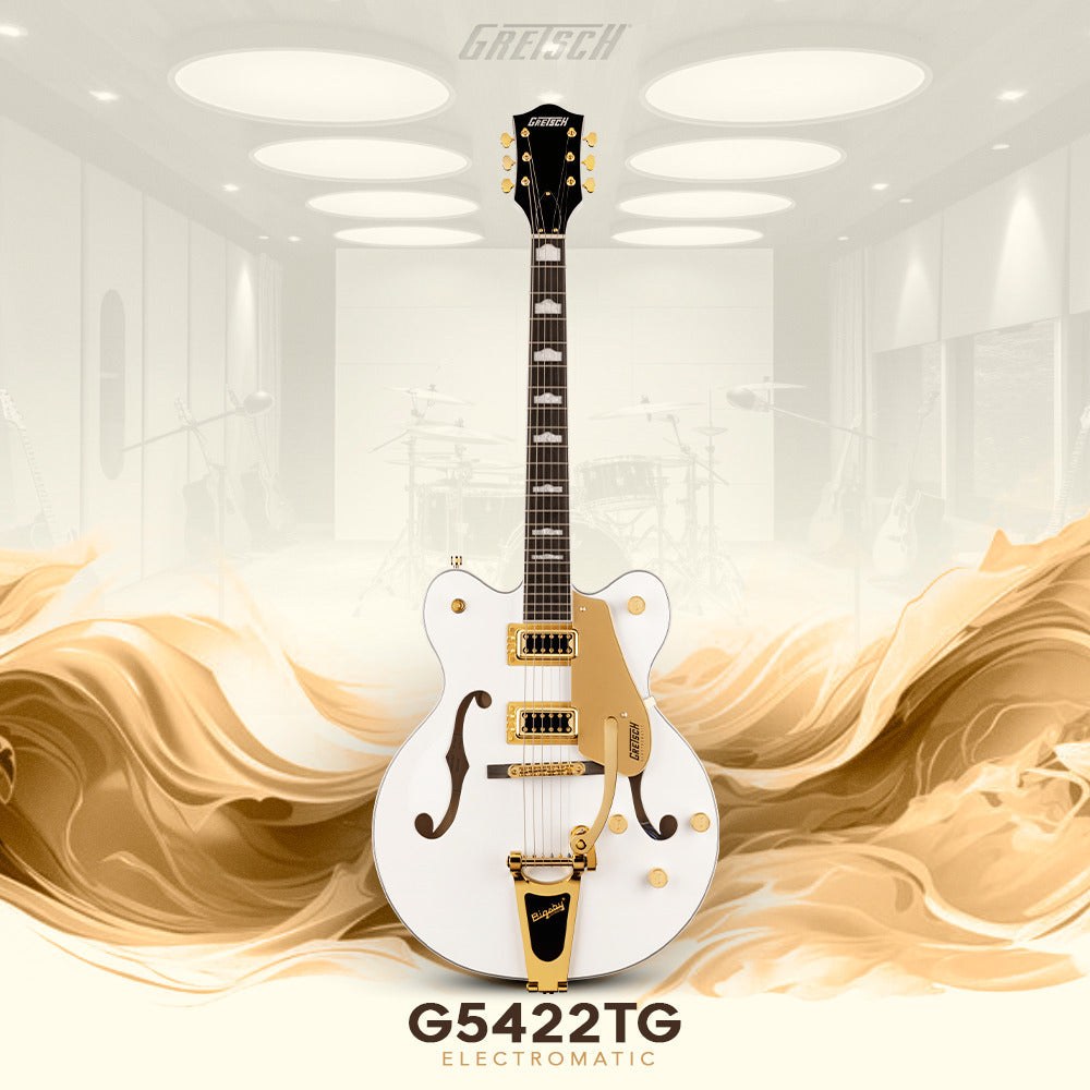 Gretsch G5422TG Electromatic Bigsby Electric Guitar (Snowcrest White) Bundle
