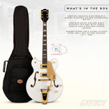 Gretsch G5422TG Electromatic Bigsby Electric Guitar (Snowcrest White) Bundle