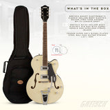 Gretsch G5420T Electric Guitar (2-Tone Vintage White London Grey) + Bag, Strings