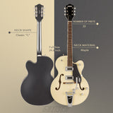 Gretsch G5420T Electric Guitar (2-Tone Vintage White London Grey) + Bag, Strings