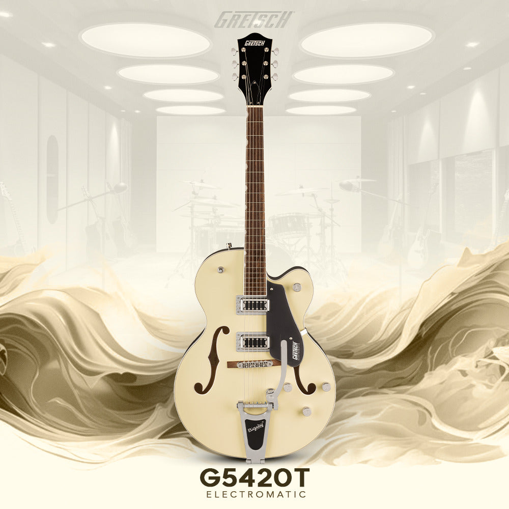 Gretsch G5420T Electric Guitar (2-Tone Vintage White London Grey) + Bag, Strings