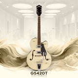 Gretsch G5420T Electric Guitar (2-Tone Vintage White London Grey) + Bag, Strings