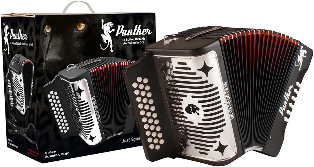 Hohner Accordions Panther 3-Row Diatonic Accordion (Black)