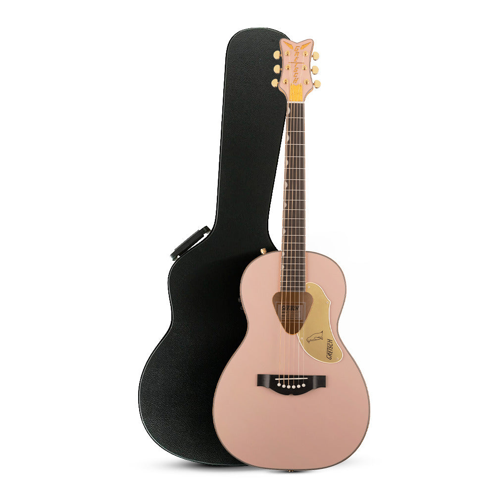 Gretsch G5021E Rancher Penguin Parlor Acoustic-Electric Guitar (Pink) with Case