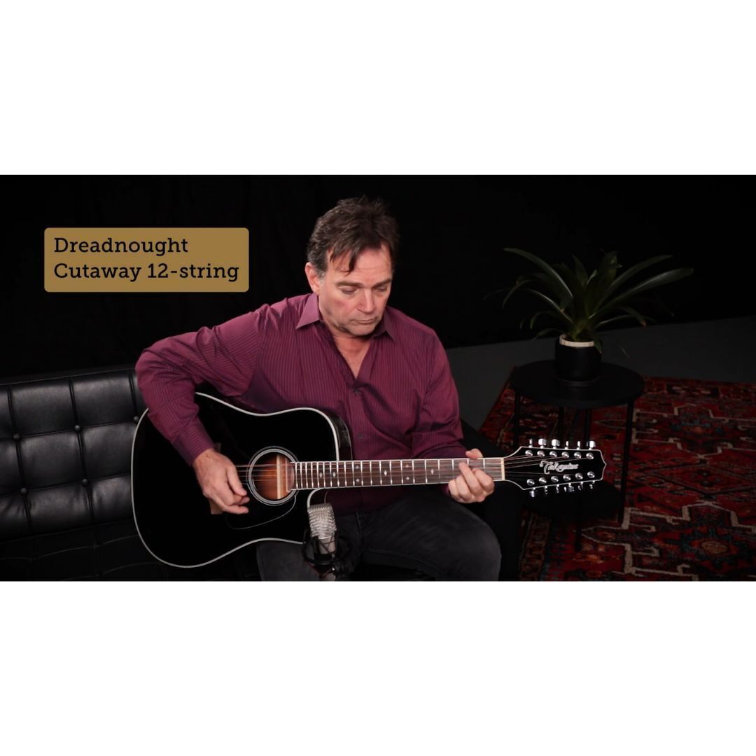 Takamine GD-35CE PW 12-string Dreadnought Acoustic-Electric Guitar - Gloss Black