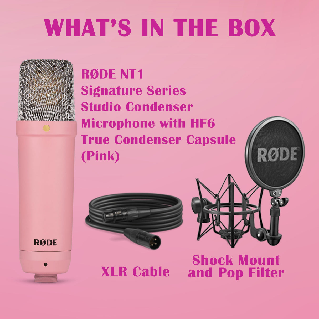 Rode NT1 Signature Series Studio Condenser Microphone (Pink)
