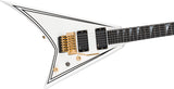 Jackson MJ Series Rhoads RR24MG Electric Guitar, White with Black Pinstripes