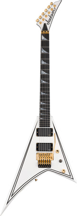 Jackson MJ Series Rhoads RR24MG Electric Guitar, White with Black Pinstripes