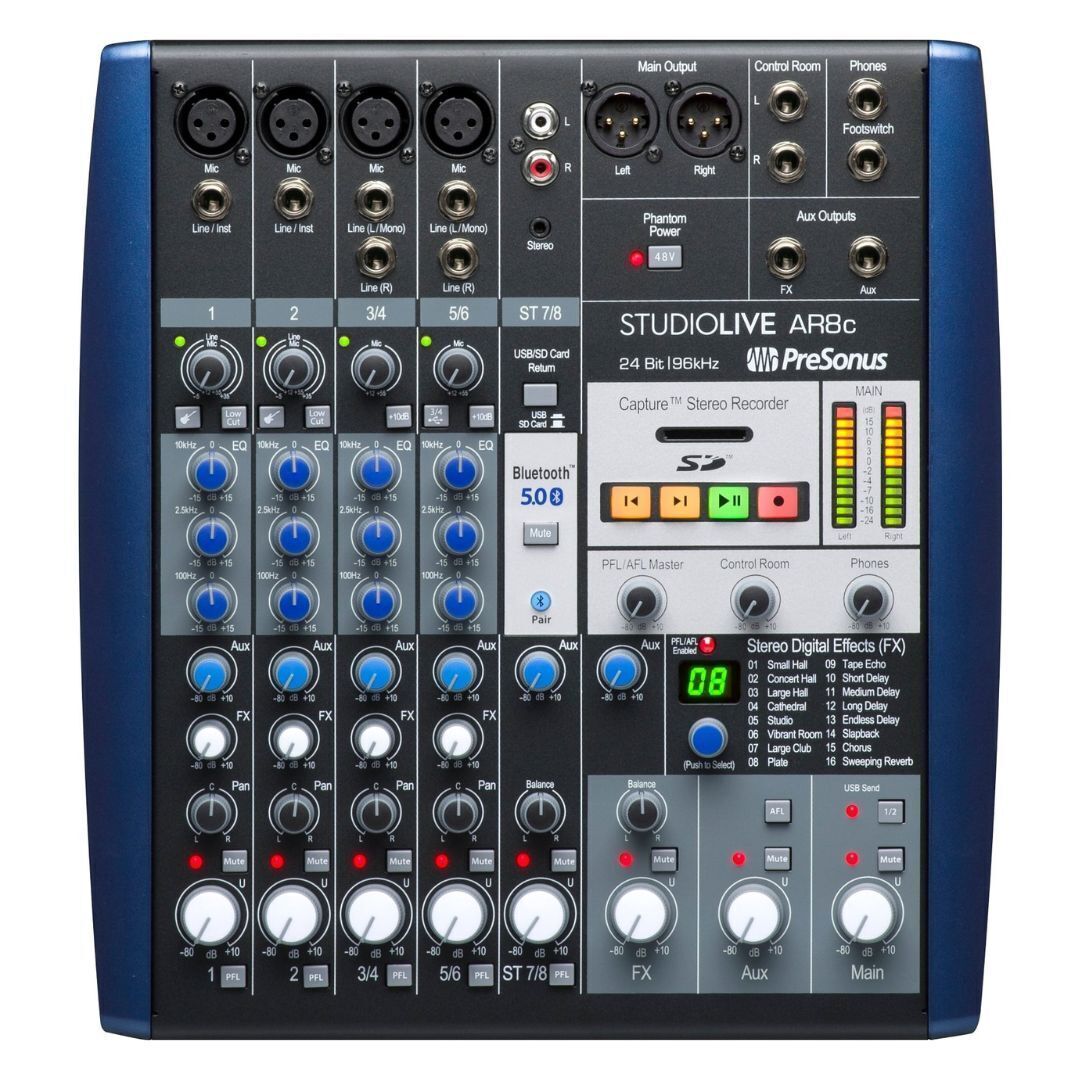 PreSonus StudioLive AR8c 8-Channel USB-C Hybrid Digital/Analog Performance Mixer
