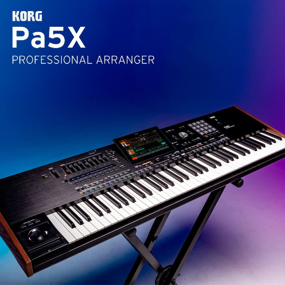 Korg 61-Key Pa5X Professional Arranger with Adjustable Stand and Bench Bundle