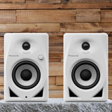 Pioneer DJ DM-40D 20W 4in Desktop Active Monitor Speakers (White) and Headphones