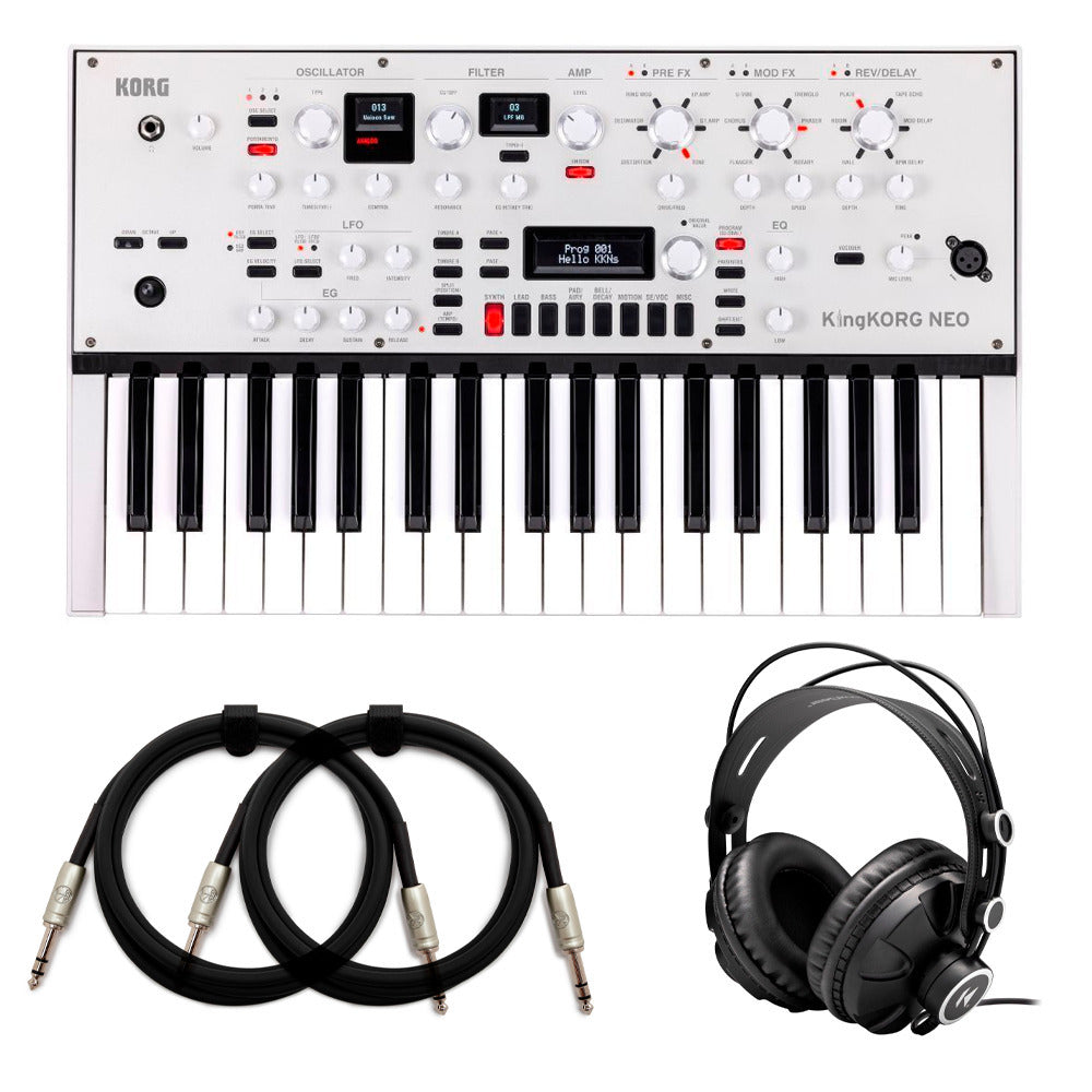 Korg KingKORG Neo 37-Key Virtual Analog Synthesizer with Headphones Bundle