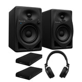 Pioneer DJ DM-40D 20W 4in Desktop Active Monitor Speakers (Black) and Headphones