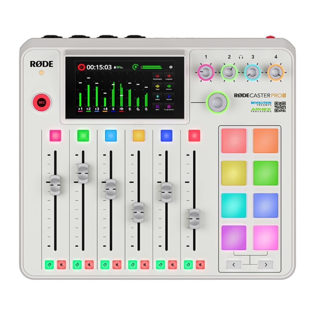Rode RODECaster Pro II Integrated Audio Production Console (White) Bundle