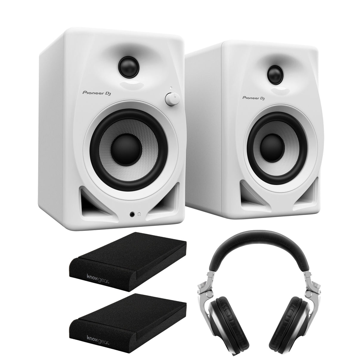 Pioneer DJ DM-50D 5-Inch Desktop Monitor Speakers with Fiberglass Woofer (White)