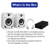 Pioneer DJ DM-50D 5-Inch Desktop Monitor Speakers with Fiberglass Woofer Bundle