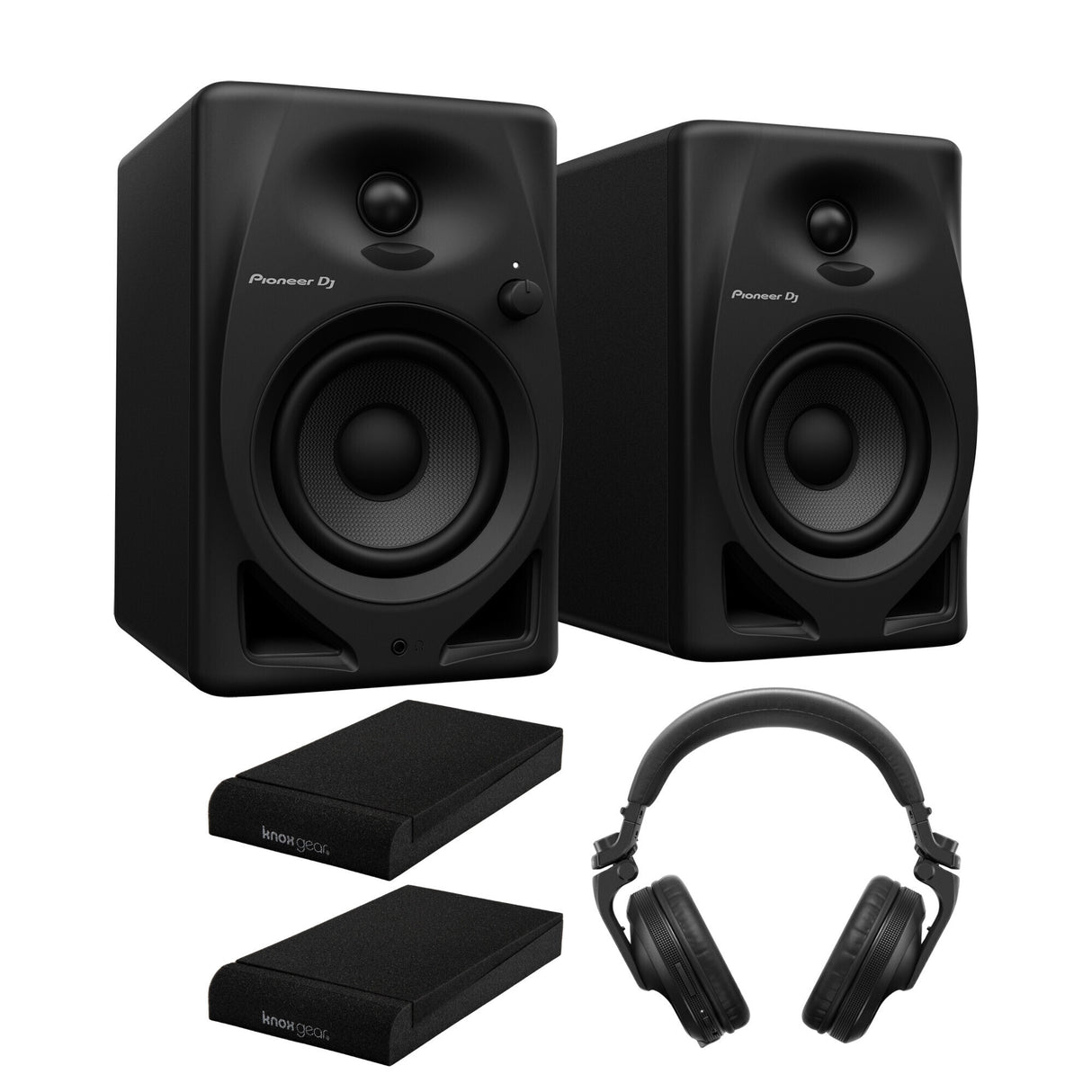 Pioneer DJ DM-50D 5-Inch Desktop Monitor Speakers with Fiberglass Woofer Bundle