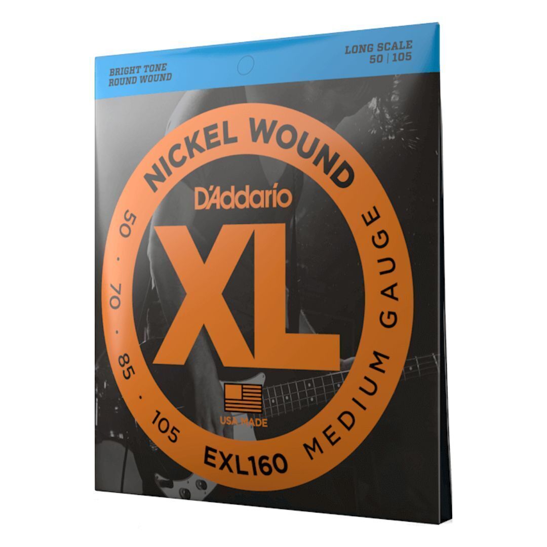 50-105 Medium, Long Scale, XL Nickel Bass Strings