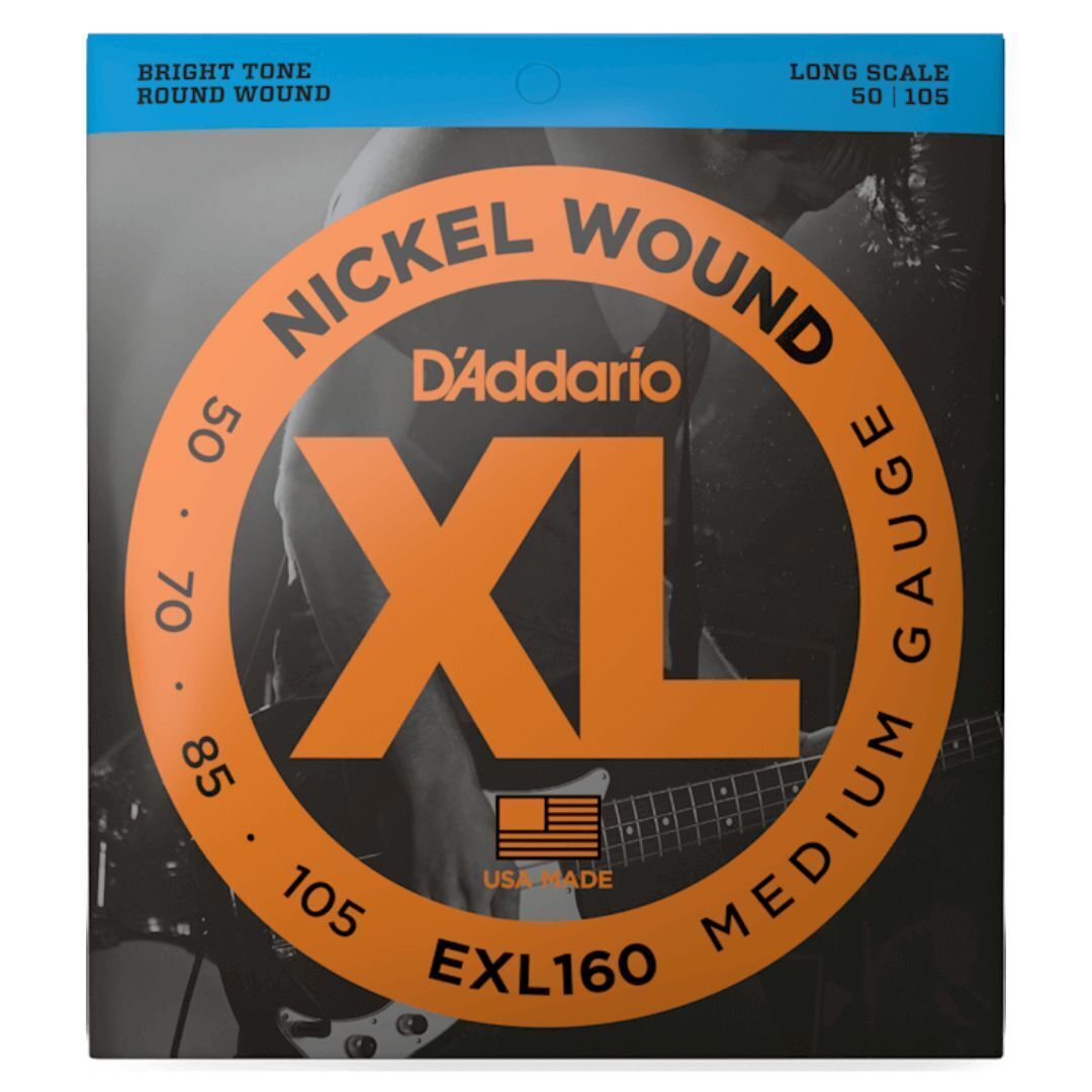 50-105 Medium, Long Scale, XL Nickel Bass Strings