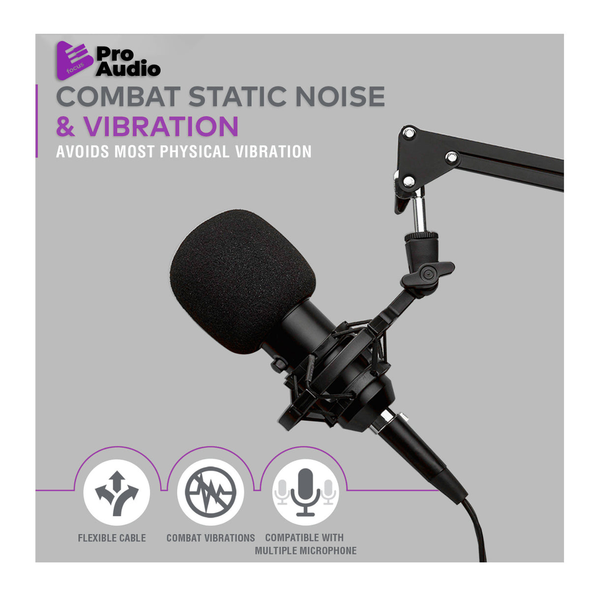 FocusProAudio Basic Microphone Shock Mount for 44-47mm Microphones