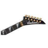 Jackson MJ Series Rhoads RR24MG Electric Guitar, Black with Yellow Pinstripes