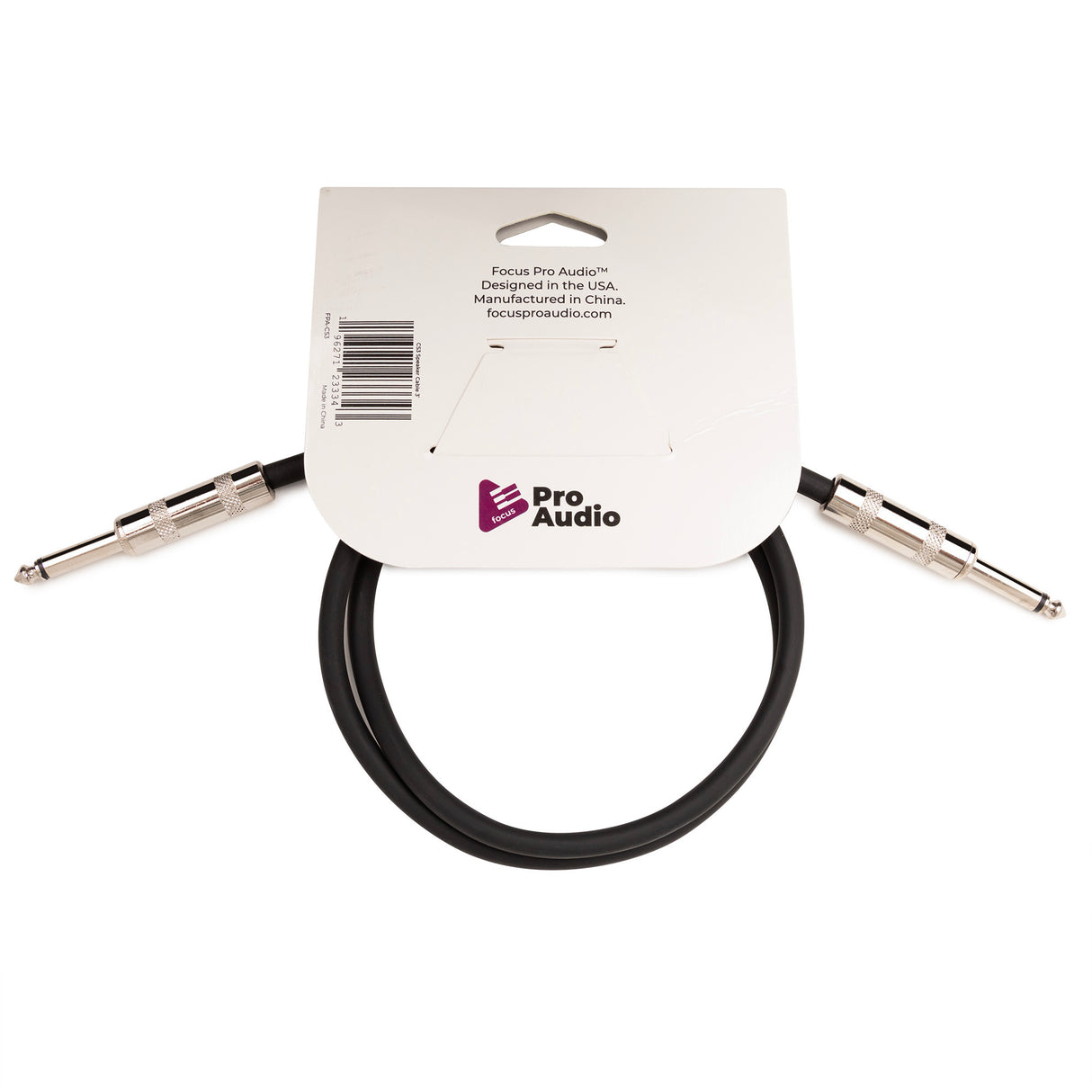 FocusProAudio 1/4in to 1/4in Speaker Cable, 3ft (14 Gauge Wire)