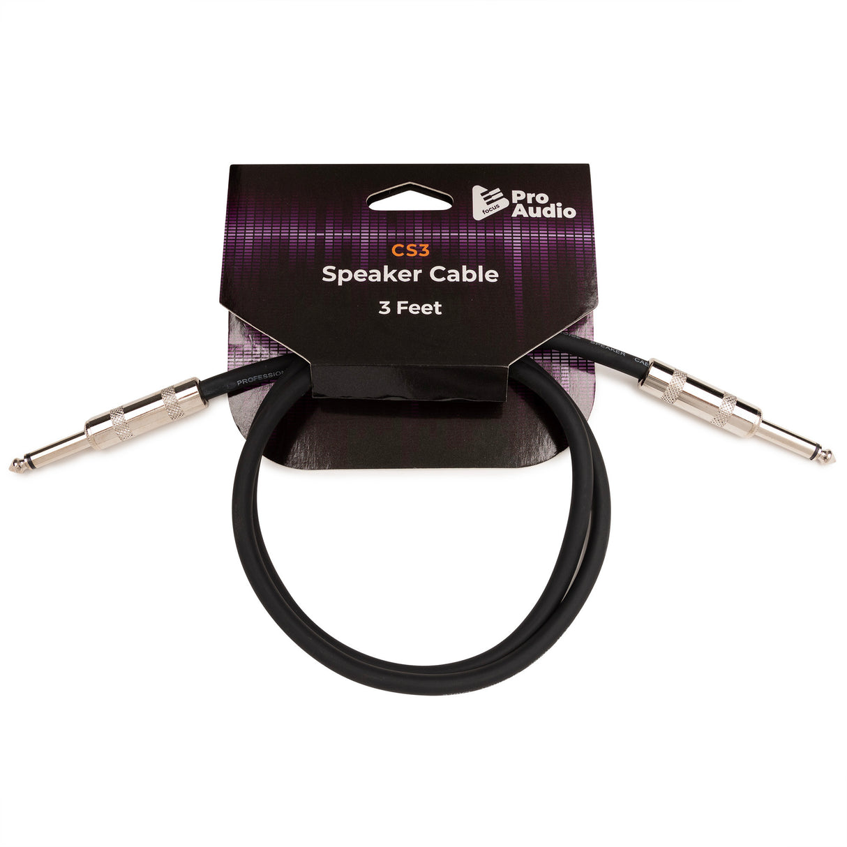 FocusProAudio 1/4in to 1/4in Speaker Cable, 3ft (14 Gauge Wire)