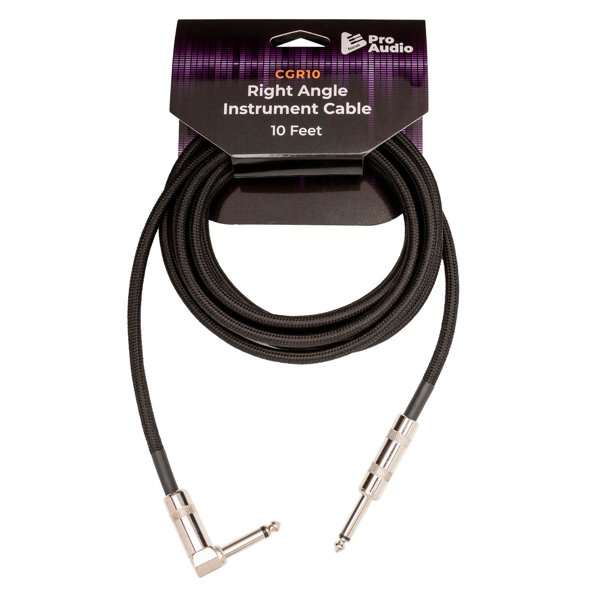 FocusProAudio Woven Right Angle Instrument Cable (10-Feet) | Focus Pro ...