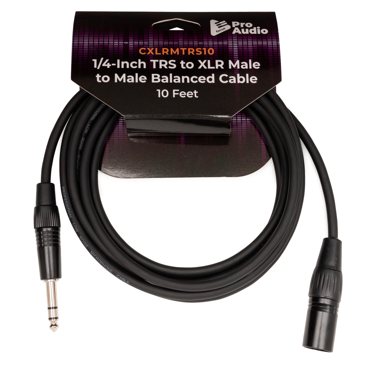 FocusProAudio 1/4-Inch TRS to XLR Male Balanced Cable (10-Feet)