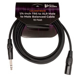 FocusProAudio 1/4-Inch TRS to XLR Male Balanced Cable (10-Feet)