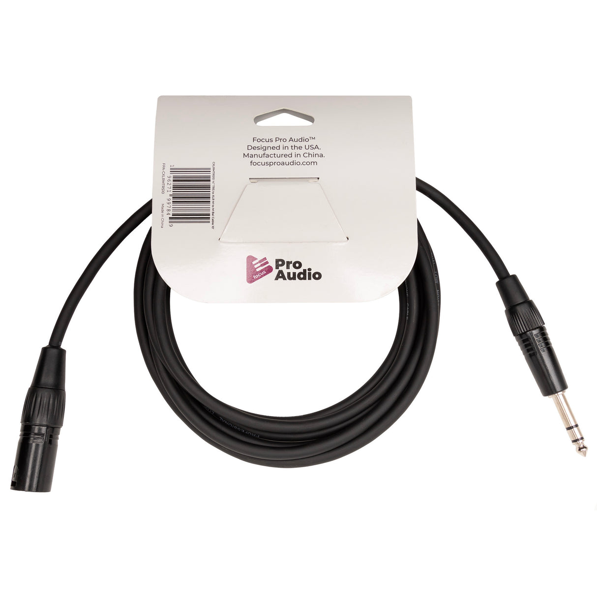 FocusProAudio 1/4-Inch TRS to XLR Male Balanced Cable (10-Feet)