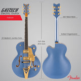Gretsch Falcon Hollow Body Electric Guitar (Cerulean Smoke)