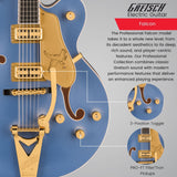 Gretsch Falcon Hollow Body Electric Guitar (Cerulean Smoke)