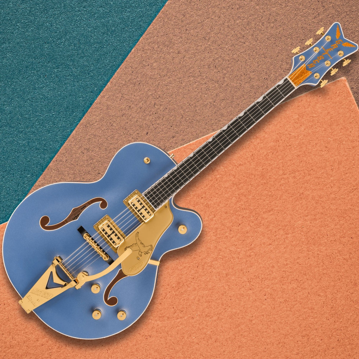 Gretsch Falcon Hollow Body Electric Guitar (Cerulean Smoke)