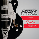 Gretsch Falcon Hollow Body Electric Guitar with Ebony Fingerboard (Black)