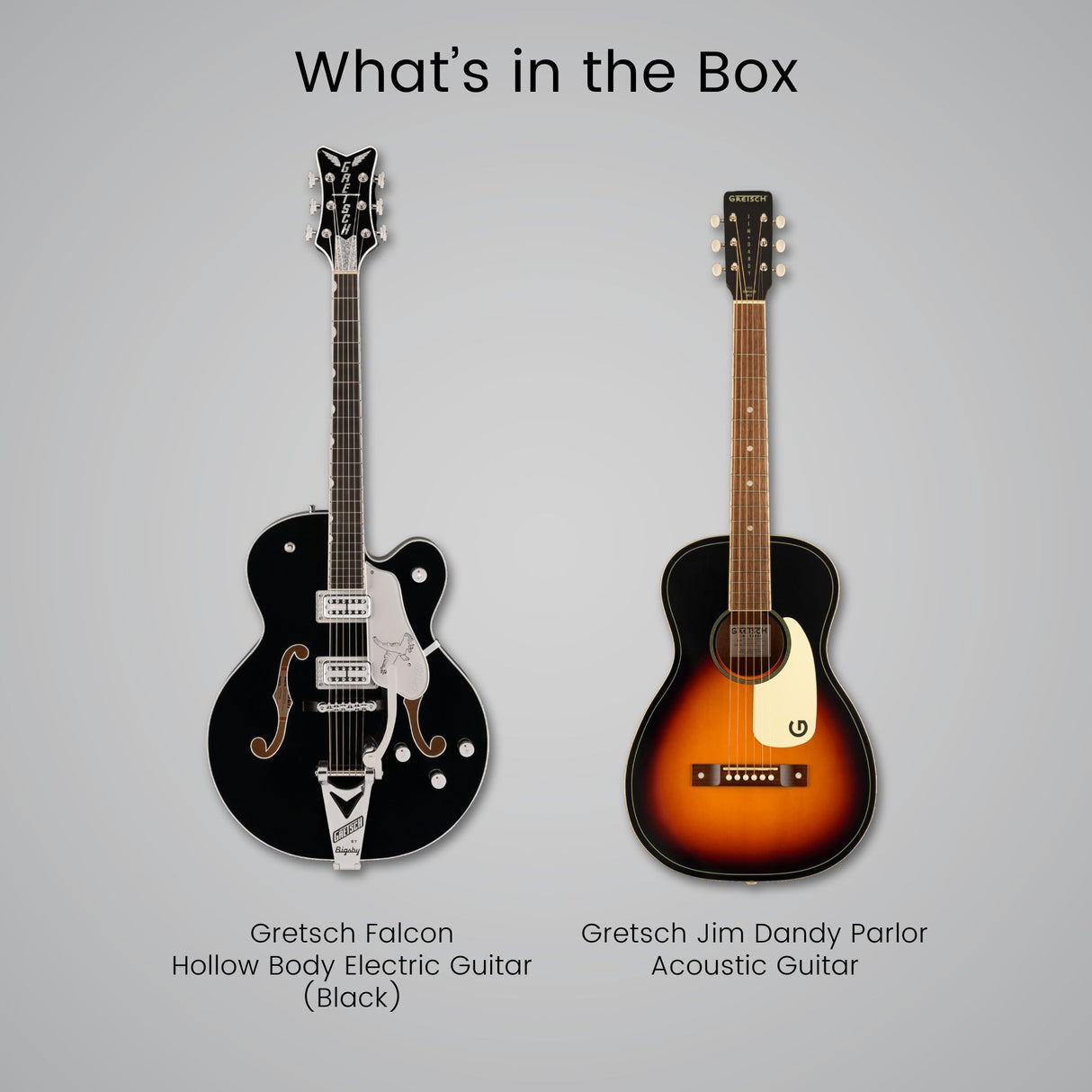 Gretsch Falcon Hollow Body Black Electric Guitar Bundle