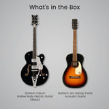 Gretsch Falcon Hollow Body Black Electric Guitar Bundle